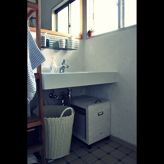 Bathroom,セルフリフォーム,白,珪藻土 ebimusumeの部屋