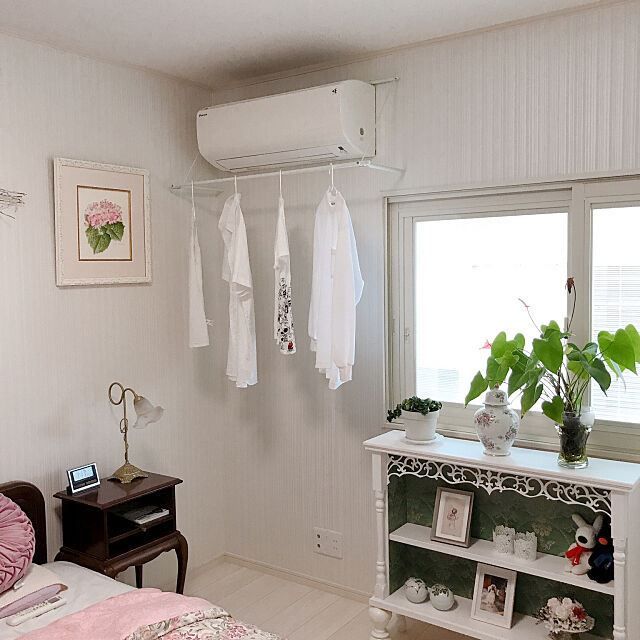 Kigiちゃんの家具,寝室,エアコンハンガー,部屋干しスペース,Bedroom Tupemamaの部屋
