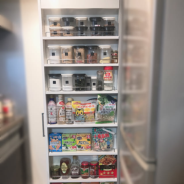 パントリー収納,ディノスの隙間収納,RoomClipアンケート,ダイソー,キャンドゥ,Kitchen reiwa_mamaの部屋