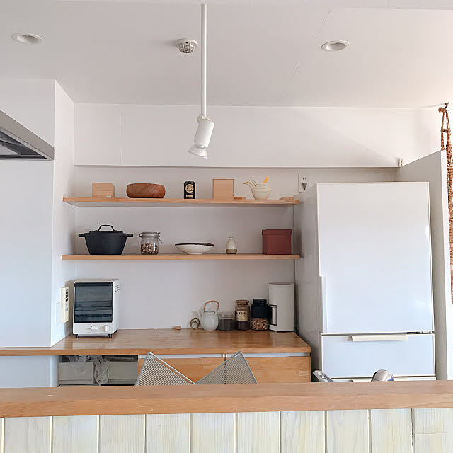 Kitchen,無印良品　オーブントースター,無印良品　冷蔵庫,無印良品,無印良品　コーヒーメーカー,無印良品　アカシア Sawawaの部屋