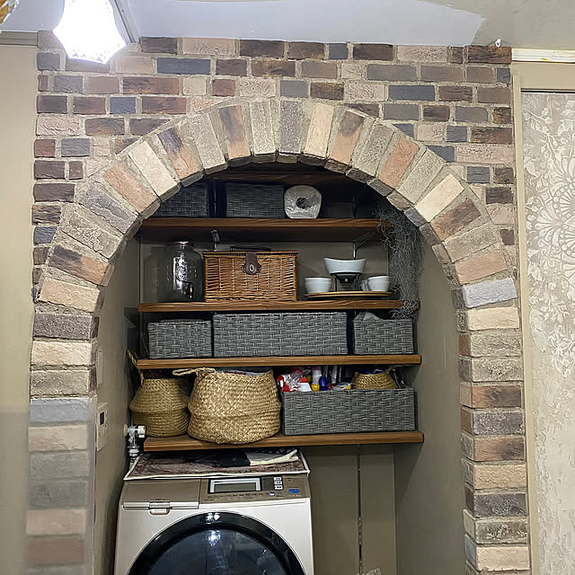 On Walls,レンガ貼り,レンガ貼りDIY,レンガ目地入れしんどい…。,DIY,セルフリフォーム,壁DIY,壁を作ろう,アーチ壁,アーチ壁DIY,アーチ壁にしたかった micoの部屋