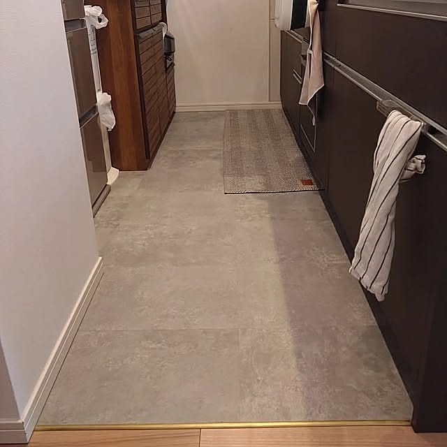 Kitchen,DIY,マンションインテリア,ピタフィー,コンクリート調,クッションフロアより簡単 yama-mihoの部屋