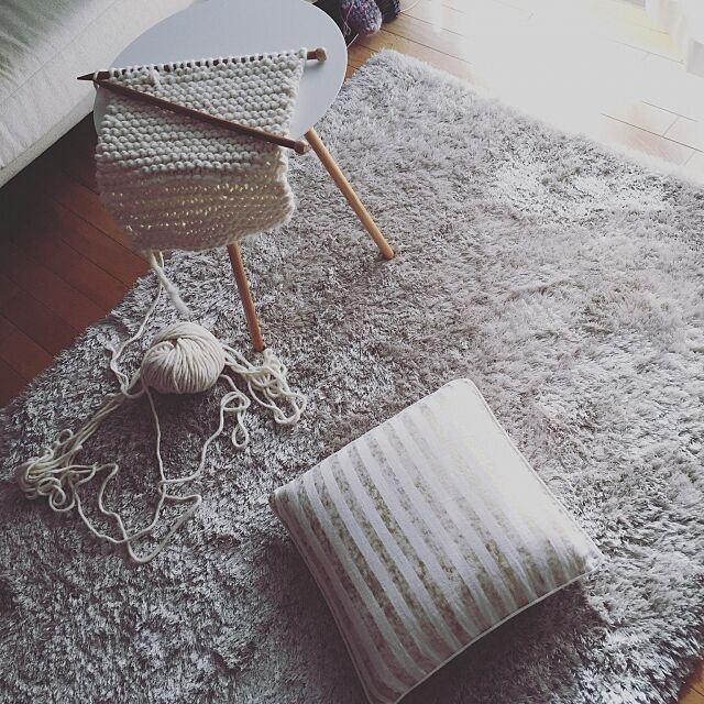 Lounge,編み物部,ZARA HOME,クッション,毛糸,棒編み,編み物 makigonの部屋