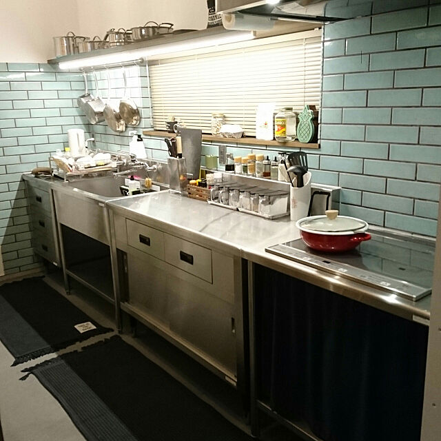 Kitchen,LIXIL,業務用,カークランド,生活感たっぷり,DIYはこれから,インダストリアルに憧れて,平田タイル メイプルブリック kujira1985の部屋