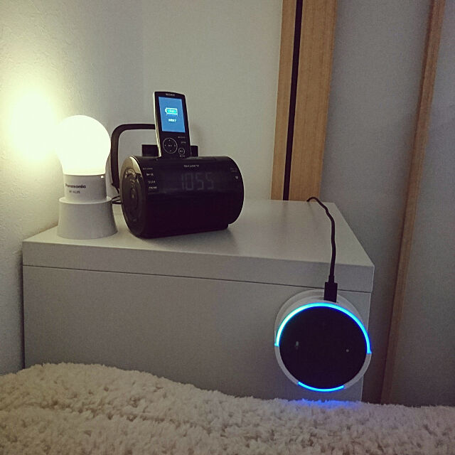 Bedroom,一人暮らし,マンション,amazon echo dot,平安伸銅工業,IKEA,スマートスピーカー ypの部屋