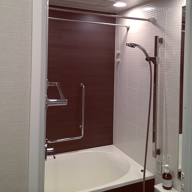 Bathroom,お風呂,浴室,一人暮らし,すっきり暮らしたい,シンプル,大掃除完了,浴室ダウンライト,浴室乾燥機,浴室タイル,ダウンライト skyblueの部屋