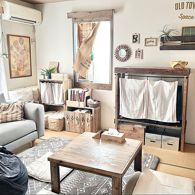 Lounge,フレームディスプレイ,フレーム,テレビボード,テレビ台,和室リビング,和室,インテリア,100均,DIY,フェイクグリーン yumereiの部屋