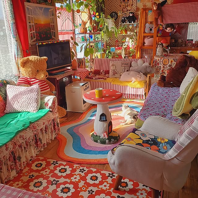 Overview,カラフルインテリア,今日のみけさん,パキラ新芽,日常 kumutanの部屋
