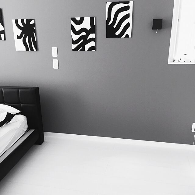 Bedroom,白黒病,掃除部,モノトーン,シンプルモダン ma-の部屋