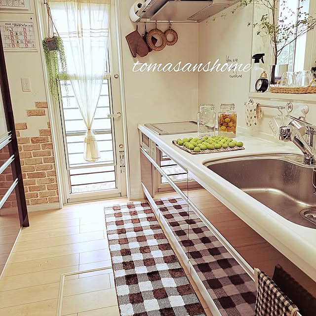 Kitchen,キッチンマット240cm,しまむらキッチンマット,追加の梅仕事,梅シロップ仕込み中,梅仕事,チェックキッチンマット tomasanの部屋