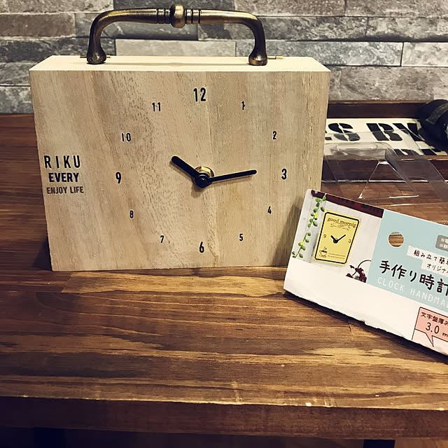 My Desk,子どもと一緒に,ボストン,ボックス,シンプル,ステンシル,工作,手作り時計キット,seria,いつも、いいね！をありがとうございます♡ kaekaeの部屋