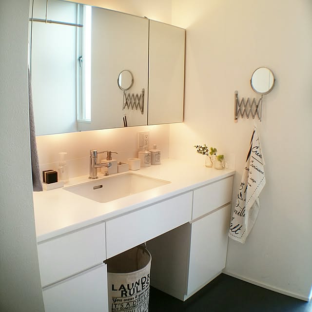 Bathroom,間接照明,ナチュラルが好き,ナチュラルインテリア,オーダーメイド,洗面所鏡裏収納,洗面所 chieの部屋