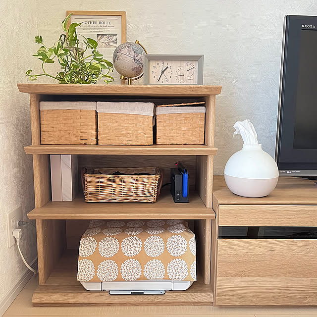 My Shelf,Switch収納,プリンター収納,カゴ収納,おうちをキレイに保つ習慣,観葉植物,雑貨,収納,ナチュラルインテリア,オープンラック,建売住宅,ナチュラルカラー,子どもと暮らす,白井産業,子どものいる暮らし,SHIRAISTORE,コーディネート家具,ナチュリカ iro.の部屋