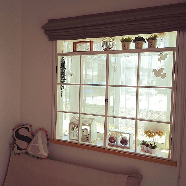 ディスプレイ,出窓,セリア,DIY,窓枠 DIY,My Shelf kotorinの部屋