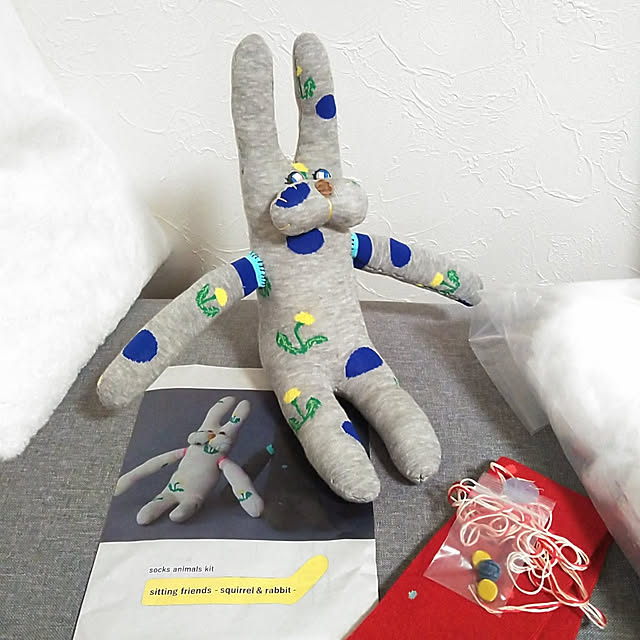 Lounge,ハンドメイド,ミナペルホネン,ソックスアニマル,ラビット,靴下で作ってます,手芸,ウサギちゃん,手縫いでチクチク,ハンドメイド好きさんと繋がりたい,sitting friends,手作り,ぬいぐるみ h.t.の部屋