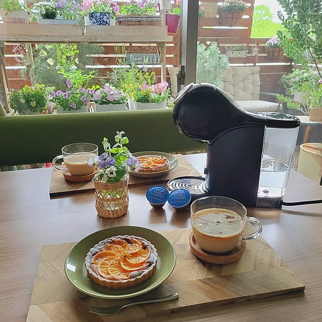 おうちカフェ,ネスカフェドルチェグスト,コーヒーのある暮らし,暮らしのハンドブック2023,ジェニオエスプラス,イッタラ ティーマ,イッタラ,北欧食器,手作りおやつ,手作りケーキ,ベランダガーデン,モニター投稿⑥ masumixの部屋