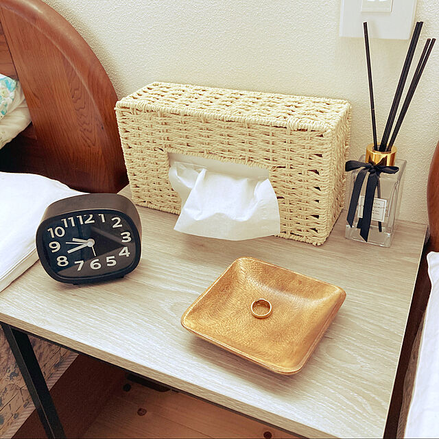 アロマディフューザー,ティッシュケース,目覚まし時計,Daiso,Bedroom,100均 Asamiの部屋
