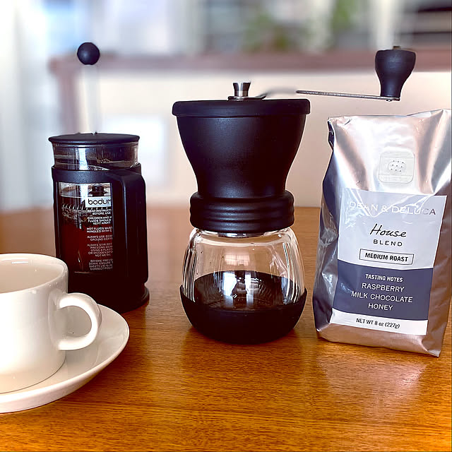コーヒー好き,ハリオ コーヒーミル,コーヒーミル,イッタラ ティーマ,ボダム フレンチプレス,DEAN & DELUCA,コーヒーのある暮らし,梅雨の楽しみ方,My Desk,セラミックコーヒーミル kojirotanの部屋