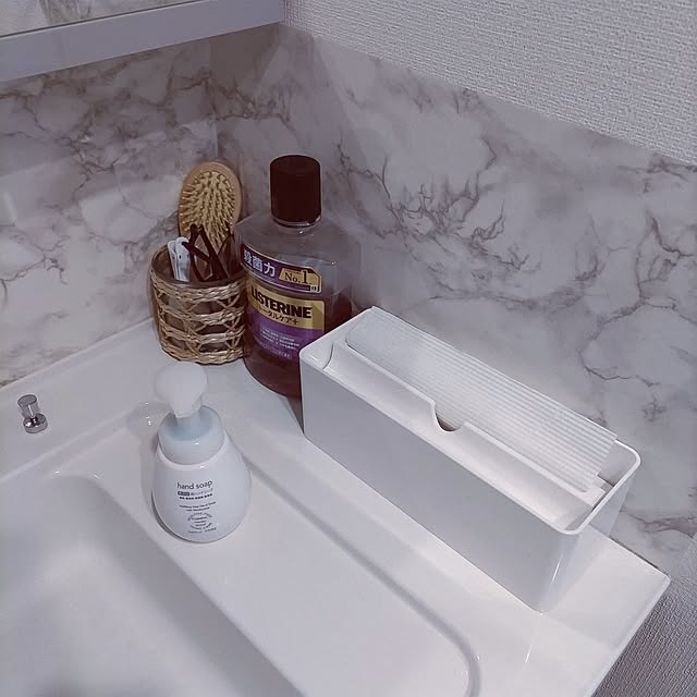Bathroom,すっきり暮らしたい,木造住宅,狭いけど諦めない！,好きなものに囲まれて暮らす,建売住宅だけど可愛くしたい！,楽天で買ったもの,建売住宅,RC九州支部,庭付き一戸建て,RC熊本支部,セキスイハイム,100均,カインズ,ペーパータオル,ペーパータオルケース,洗面所,ダイソー,ダイソーリメイクシート ayupoohの部屋