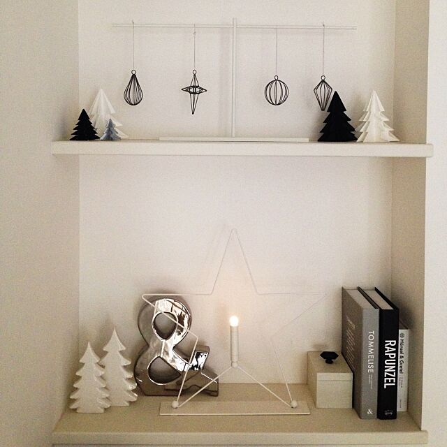 My Shelf,フライングタイガー,DIY,クリスマス,モダン,ホワイト,シンプルモダン,シルバー,折り紙,IKEA MATYの部屋