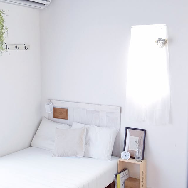 Bedroom,シンプル,寝室,DIY,IG→gemini_natural,ナチュラルインテリア,100均 Geminiの部屋