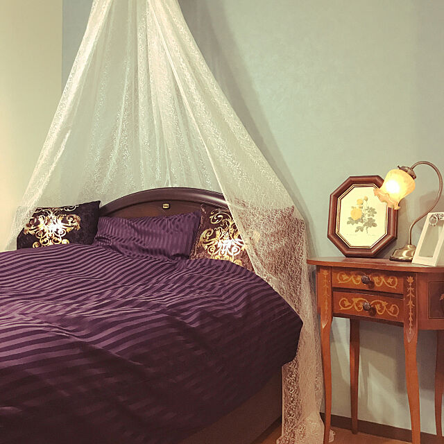 Bedroom,パープル,アールヌーボー,DIY,セリア lavie0125の部屋