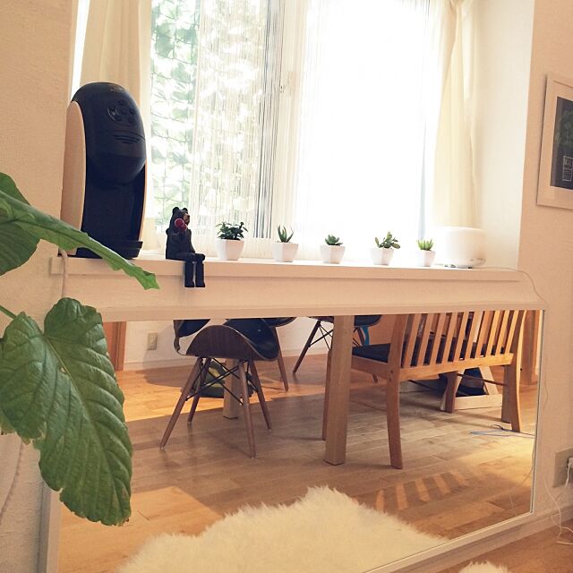 My Shelf,IKEAミラー,バリスタ ピュアホワイト,キャンドゥ,木彫り動物 Marryの部屋
