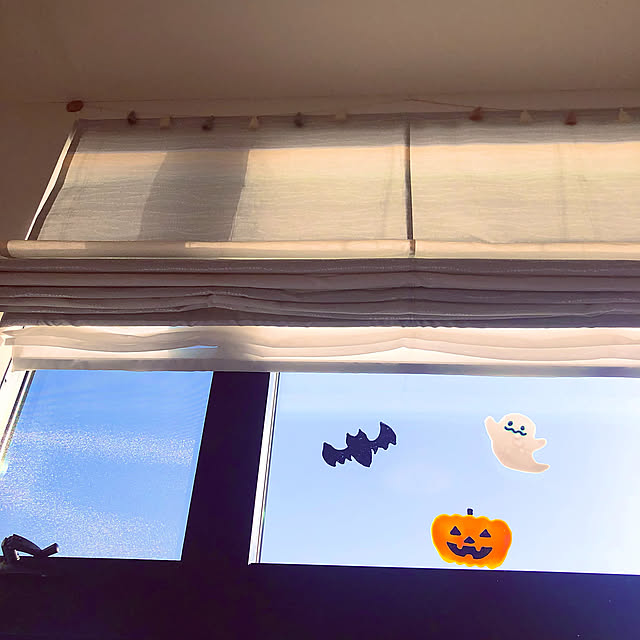 大きな窓,ダイソー,ガラス絵の具,ハロウィン,On Walls maiの部屋