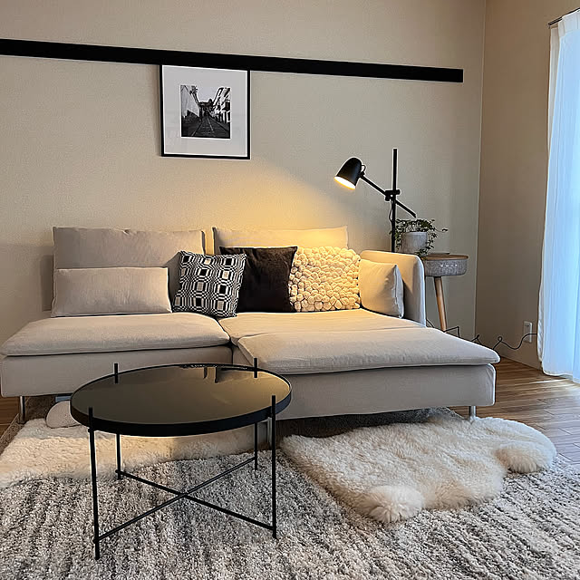 海外インテリアに憧れる,モノトーン好き,IKEA 照明,Lounge banana_no_ieの部屋