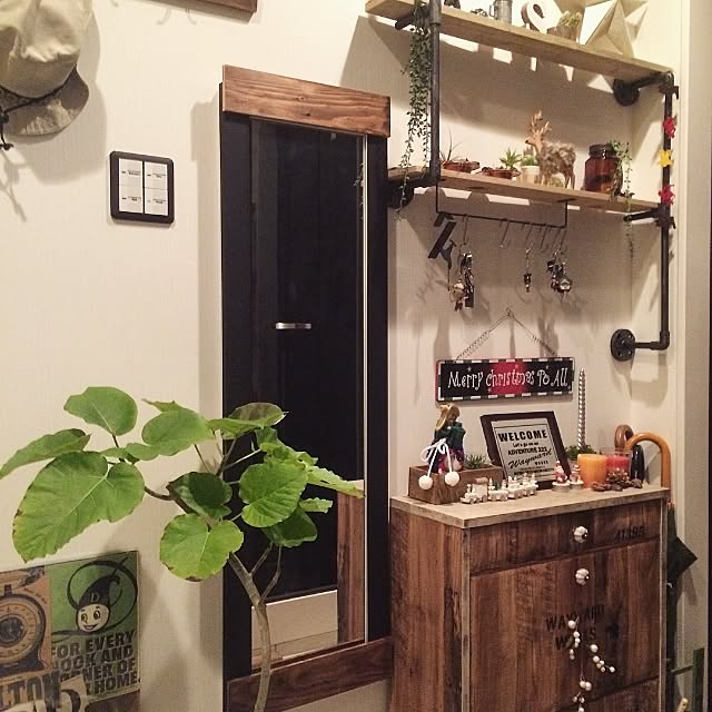 Entrance,SPF材,mt CASA,マステ,模様替え,プチリメイク,カフェ風,DIY,ウンベラータ,植物,green,100均,収納,壁紙屋本舗,しゃれとんしゃあ会,関西好きやねん会,インスタ→Shakitro shakikoの部屋