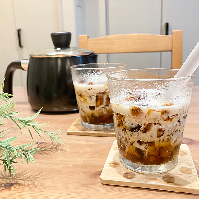 ブラック雑貨,ブラック好き,ブラック,カフェ風インテリア,カフェ風,アイスドリンク,お家カフェ,おうちカフェ,ほっとする空間,ほっと一息,カフェタイム,鍋,ケトル,ケトル兼用鍋,ニトリ,簡単,ドリップコーヒー,自家製コーヒーゼリー,カフェゼリー,コーヒーゼリー,コーヒー,夏,夏のドリンク,夏ドリンク,モノトーン好き,モノトーン,Kitchen,RCコースター yocchanの部屋