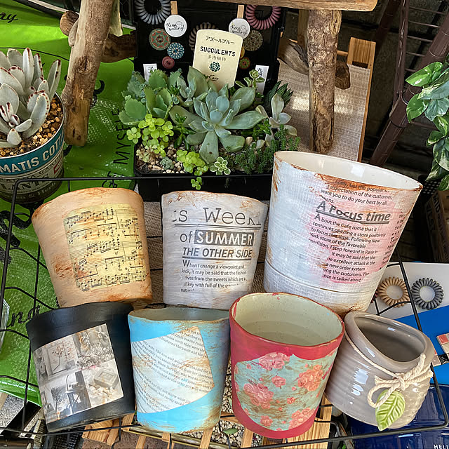 リメ鉢DIY,ガーデニング初心者,多肉植物初心者,100均大好き,プチプラガーデニング,あったらいいなを形に,手作り植木鉢,癒しコーナー♡,元自転車置き場ww,多肉棚,休日の過ごし方,My Shelf yuzuの部屋