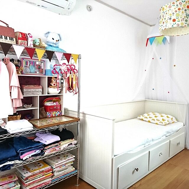 Bedroom,ルミナスラック,女の子の部屋,天蓋,ベッド,IKEA,洋服収納,子ども部屋 m-chocoの部屋