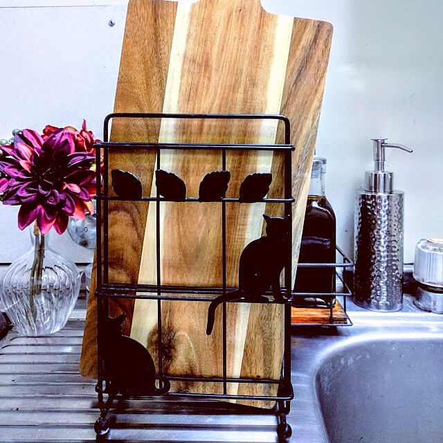 Kitchen,猫,まな板スタンド,3COINS,木製まな板 tacchasoの部屋
