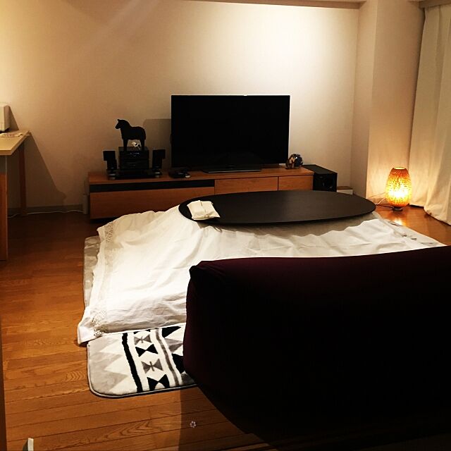 Lounge,ヨギボー,IKEA,こたつ,無印良品,男前,照明,モノトーン haruの部屋