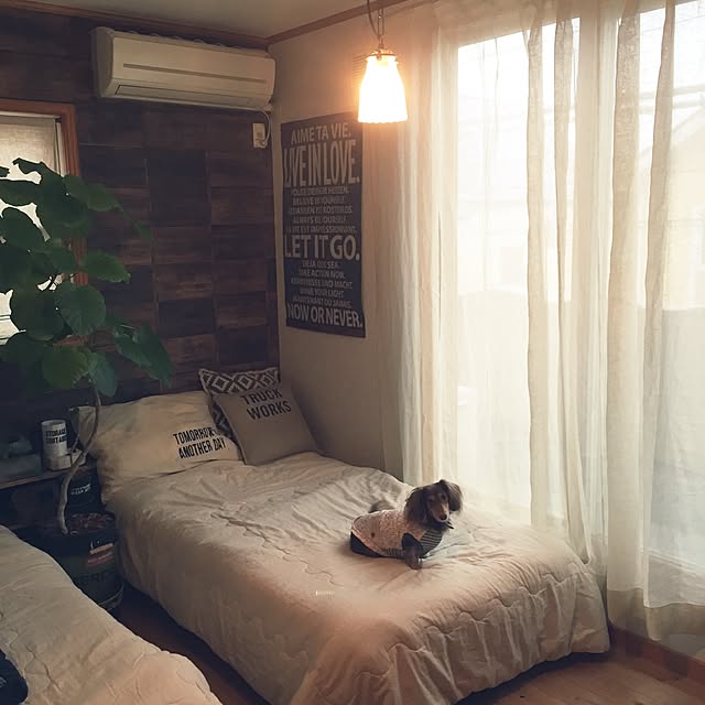 Bedroom,寝室,いいね&フォローありがとうございます☆,サンプリング,サンプリングに当選しました♡,パーフェクトスペース,パーフェクトスペースカーテン館,カーテン,ウンベラータ,千葉県民 asami1130の部屋