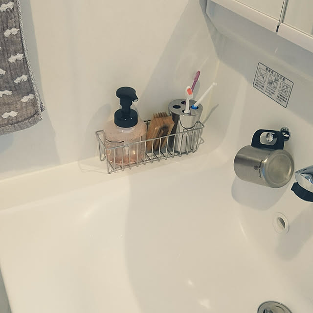 Bathroom,タカラスタンダード,ハンドソープ,アクタス,歯ブラシスタンド,ステンレス,シンデレラフィット,無印良品,水切り,洗面所,洗面台周り na-omochiの部屋