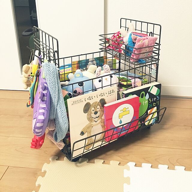 My Shelf,絵本ラック,こどもと暮らす。,100均,セリア,ワイヤーネット,DIY,おもちゃ収納 Yukoの部屋