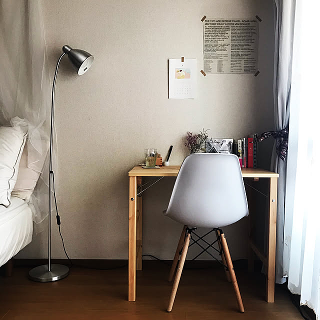 イームズチェア,ひとり暮らし 1K,無印良品,ナチュラル,一人暮らし,ひとり暮らし,IKEA,My Desk emiの部屋