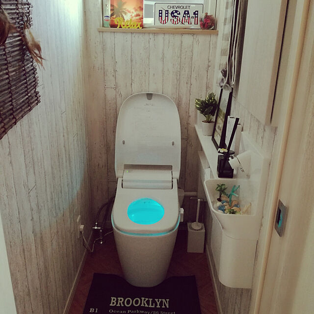 Bathroom,DIY,カリフォルニア,ナチュラル,照明 ozaaaの部屋