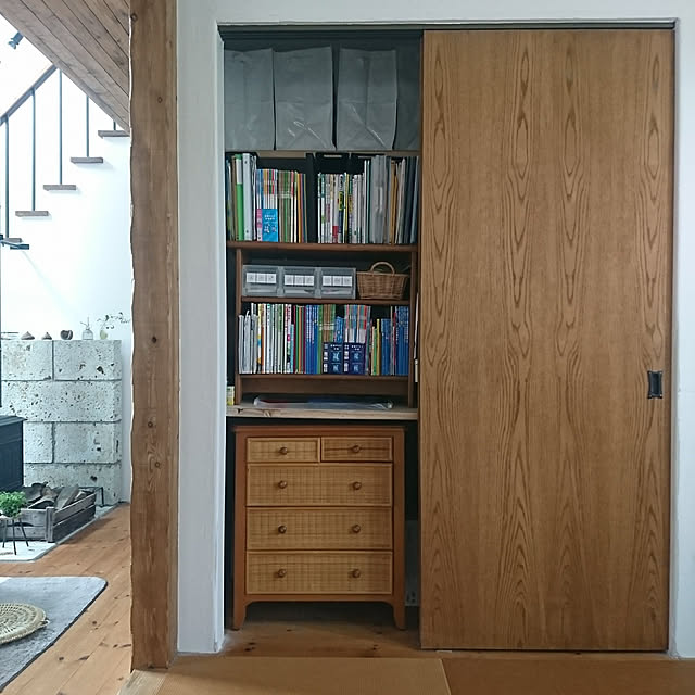 押入れ収納,リビング学習,押入れ,和室,文房具収納,教科書収納,収納棚,収納,収納アイデア,目隠し収納,On Walls chiii13の部屋