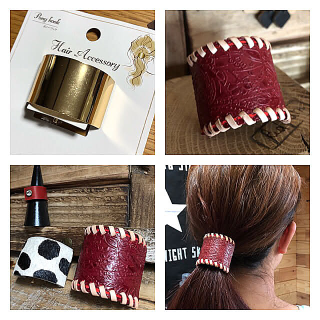 10分でできる,ハンドメイド,DIY,セルフリフォーム,100均,100均リメイク,セリアリメイク,ヘアアクセサリー,ヌメ革,レザークラフト ERI.Sの部屋
