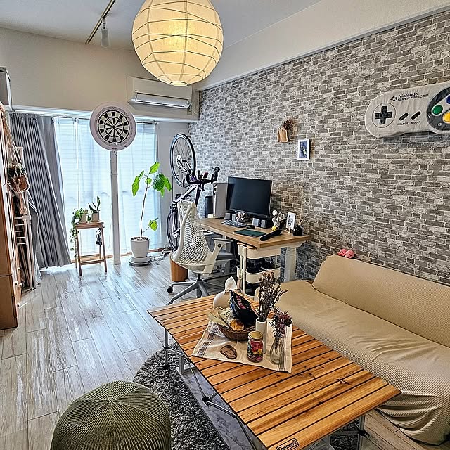 Overview,ナチュラル,雑貨,DIY,観葉植物,IKEA,一人暮らし,無印良品,フェイクグリーン,ソファ,ドライフラワー,照明 chocomiの部屋
