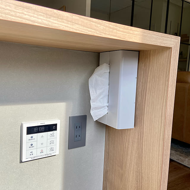 スイッチ,ニッチ,シンプルな暮らし,隠す収納,ティッシュ収納,ティッシュケース,Kitchen amane_12の部屋