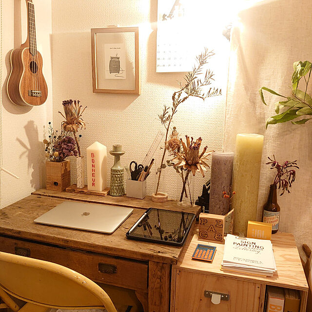 My Desk,パソコンスペース,花のある暮らし,MacBook Air,iPad cafe-plageの部屋