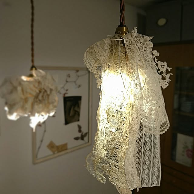 ペンダントライト,アンティークレース,シャビーシック,On Walls yuriyuriの部屋