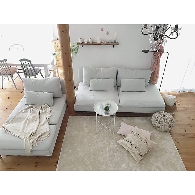 Overview,寝椅子,H&M HOME,プフ,シャンデリア,ソーデルハムン,IKEA,アントロン・モニター,アントロンホームラグ,リノベーション,セルフリノベーション,中古住宅,ホワイトインテリア,海外インテリアに憧れる,モニター当選 saooo39の部屋