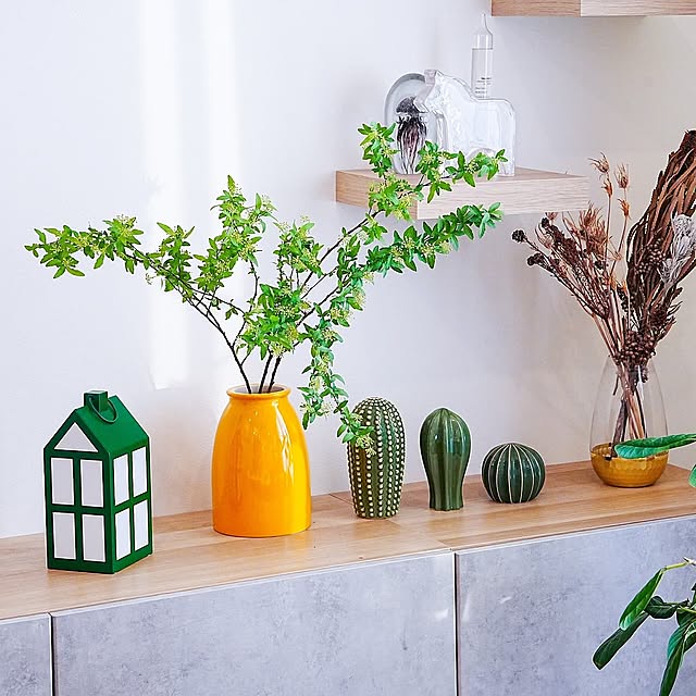 My Shelf,IKEA,植物,花瓶,テレビボード,小手毬,枝物,花のある暮らし,テレビボードの上,コデマリ,こでまり,植物が好き,テレビボード周り,テレビボードの棚,植物のある暮らし,季節を楽しむ暮らし misaki.tの部屋