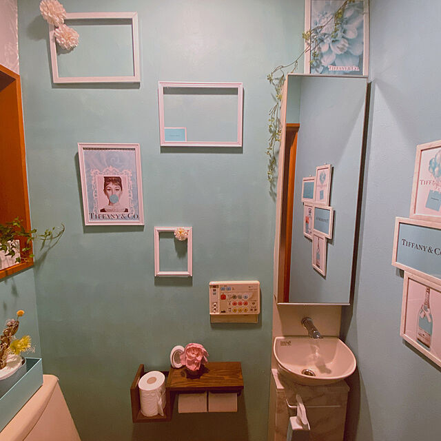 Bathroom,ティファニーブルー,100均額 saayaの部屋