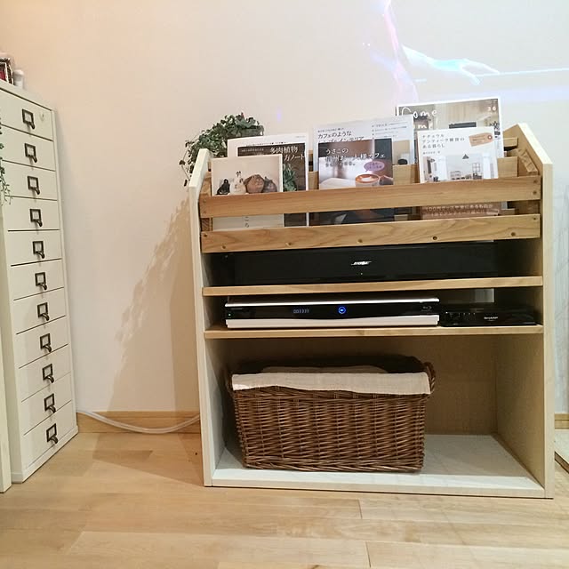 My Shelf,本棚,DIY,漆喰塗り壁,かご大好き♡,雑貨,セリア,BOSE,コンテスト参加します,プロジェクター,収納 naoの部屋